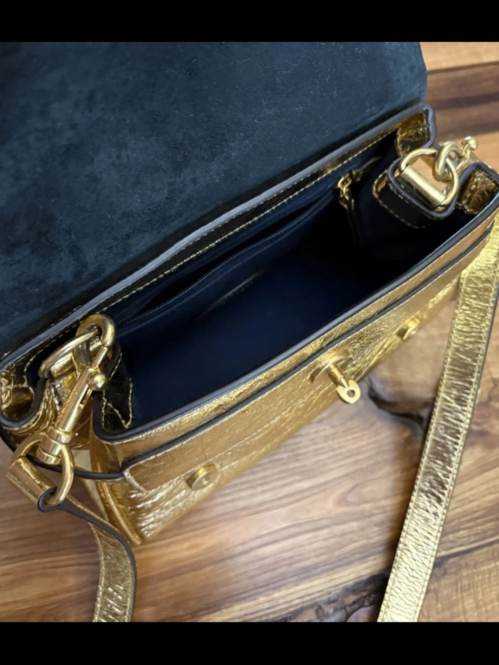 Mulberry Metallic Gold Braided-Handle Satchel - Picture 5 of 11